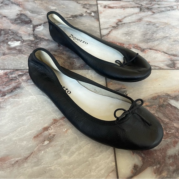 Repetto Shoes - Repetto Leather Ballet Flats Black Bow tie Size 41